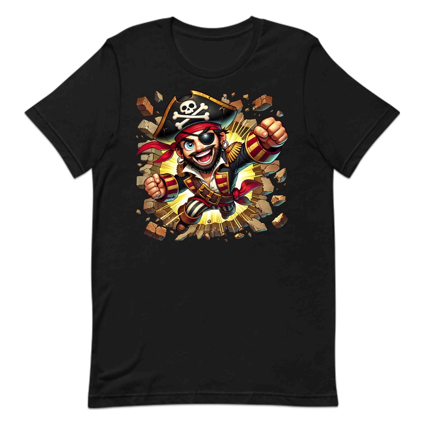 3D Realistic Pirate Captain Breaking Through Brick Wall | PRODUCT CODE: RPATCMNBKGW