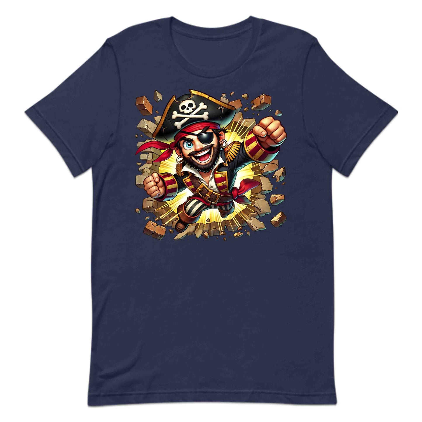 3D Realistic Pirate Captain Breaking Through Brick Wall | PRODUCT CODE: RPATCMNBKGW