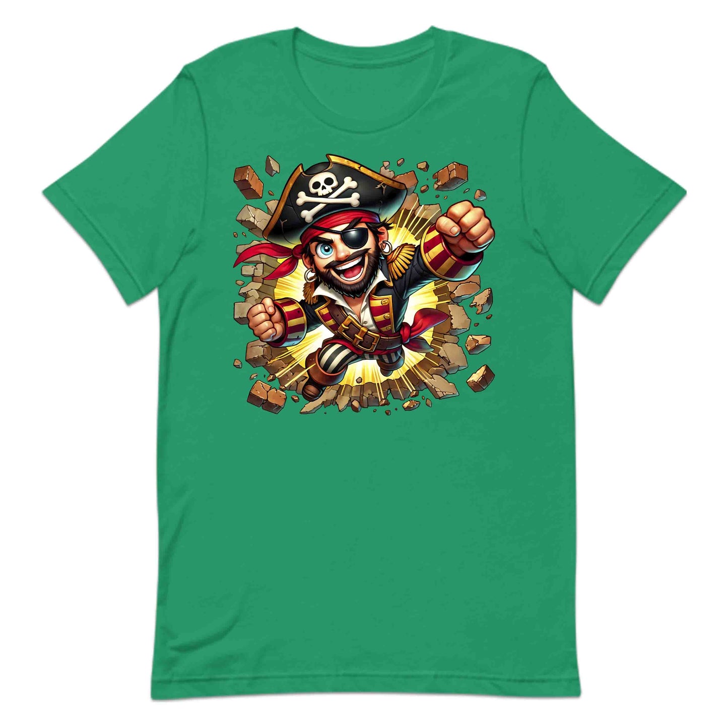 3D Realistic Pirate Captain Breaking Through Brick Wall | PRODUCT CODE: RPATCMNBKGW