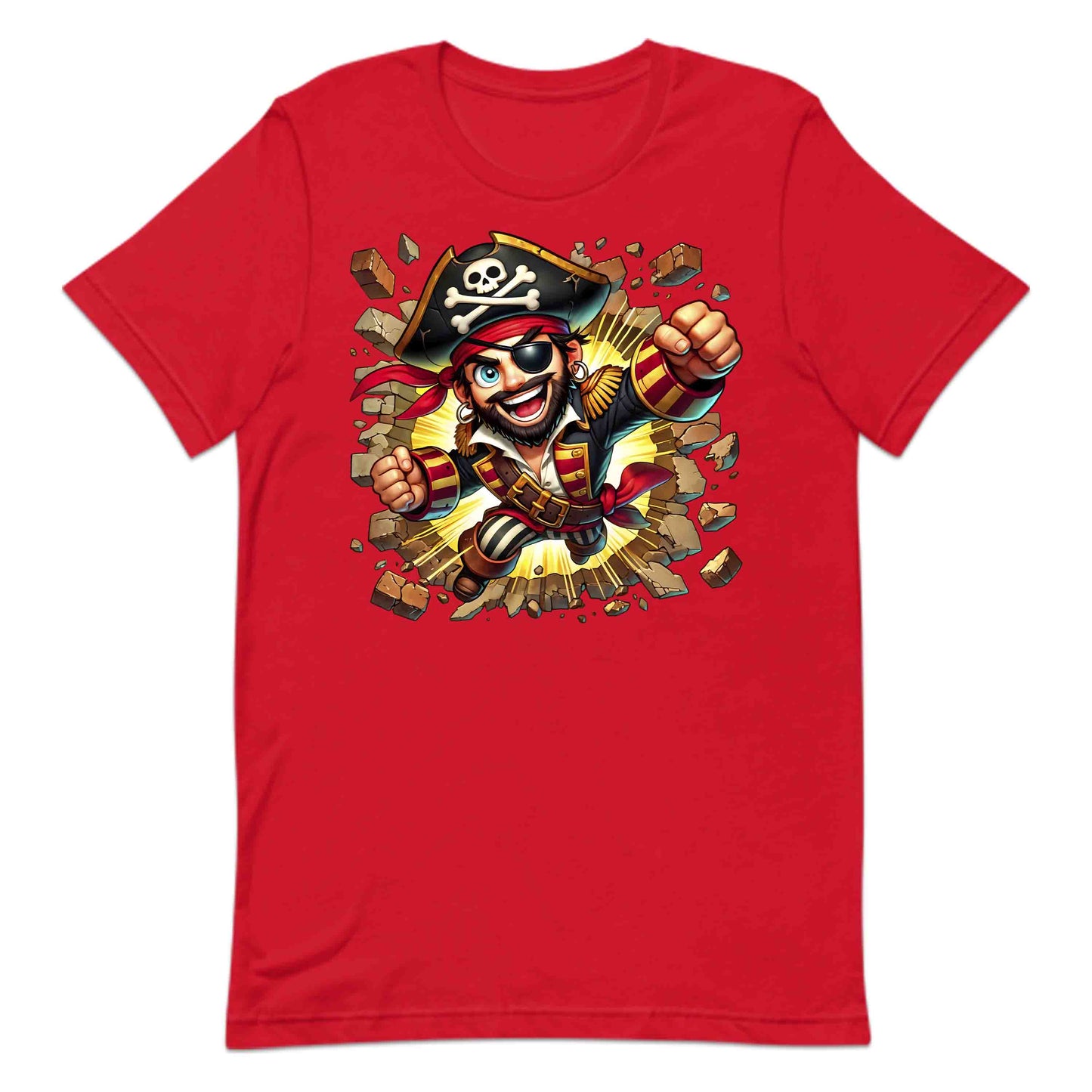 3D Realistic Pirate Captain Breaking Through Brick Wall | PRODUCT CODE: RPATCMNBKGW