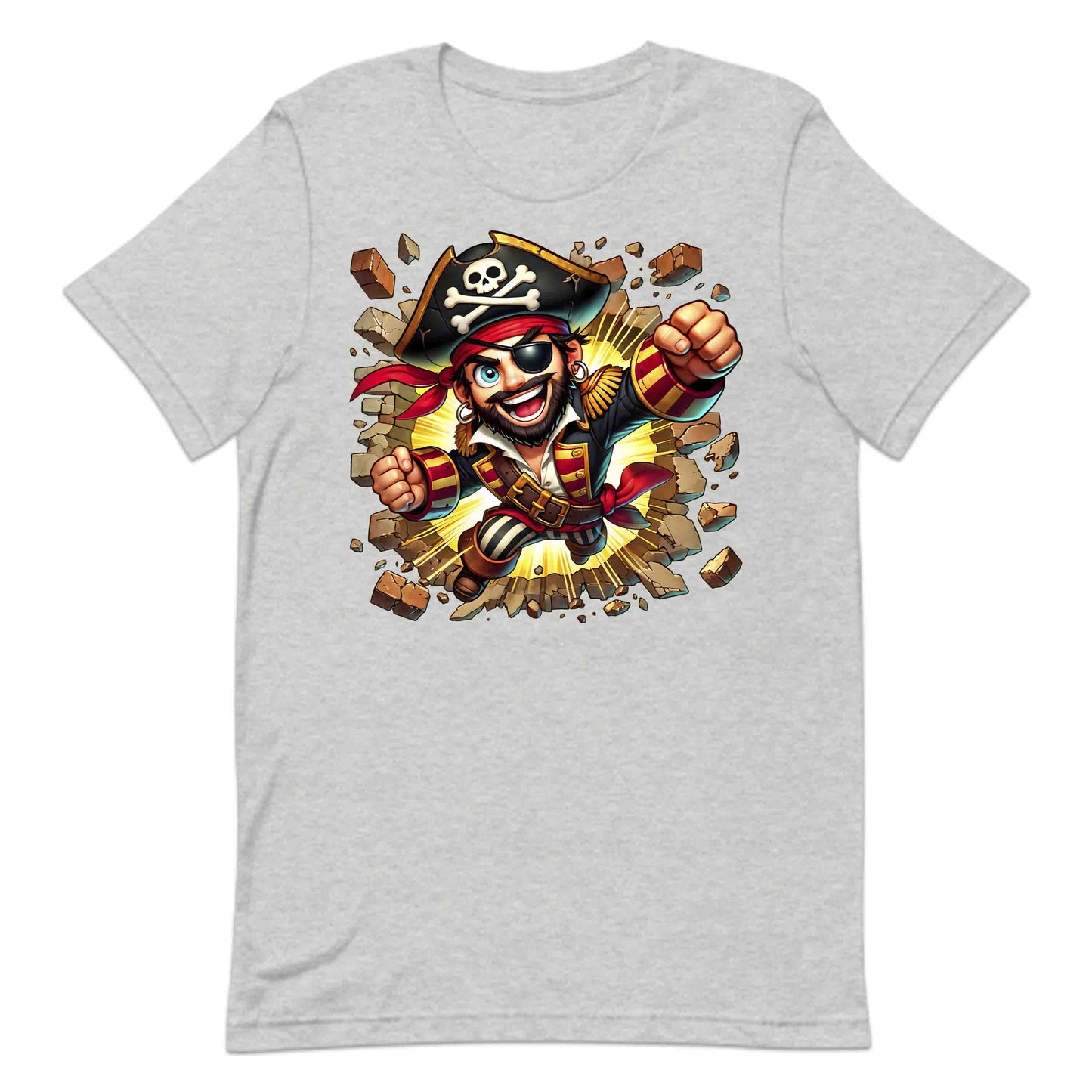 3D Realistic Pirate Captain Breaking Through Brick Wall | PRODUCT CODE: RPATCMNBKGW