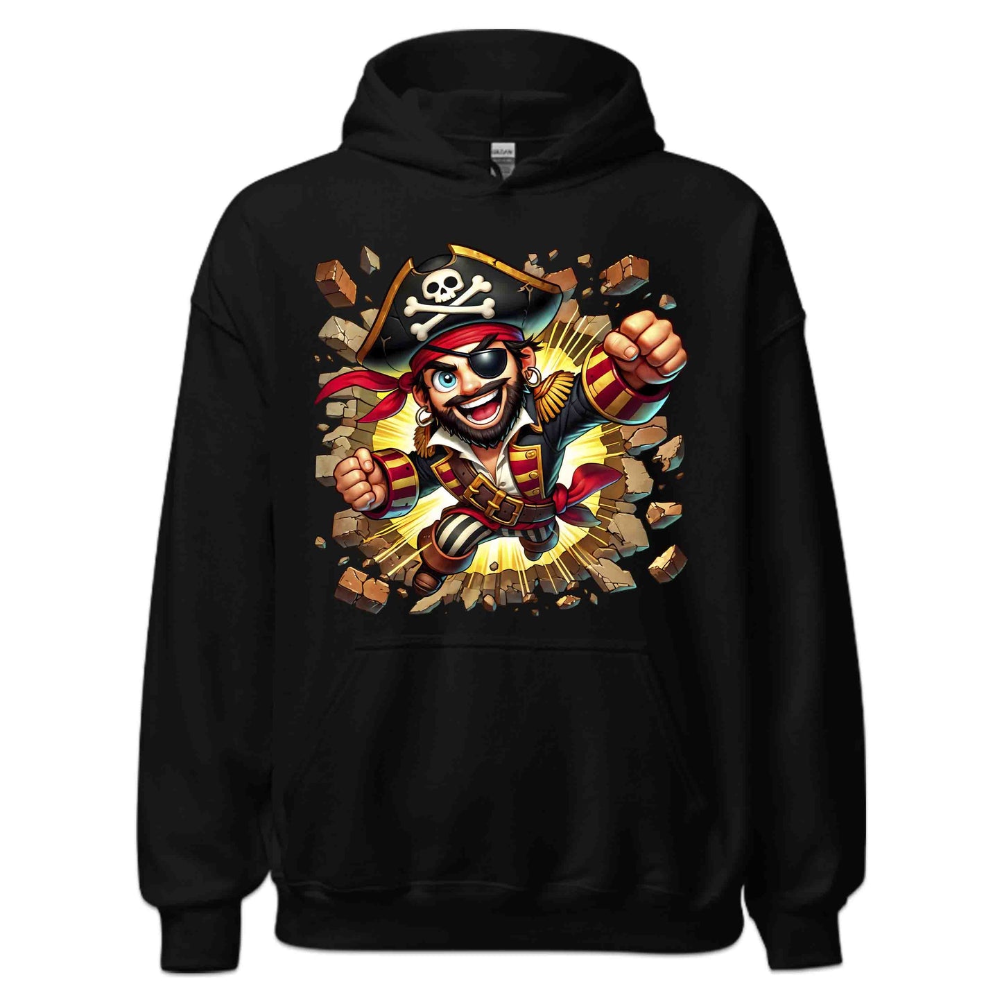 3D Realistic Pirate Captain Breaking Through Brick Wall | PRODUCT CODE: RPATCMNBKGW