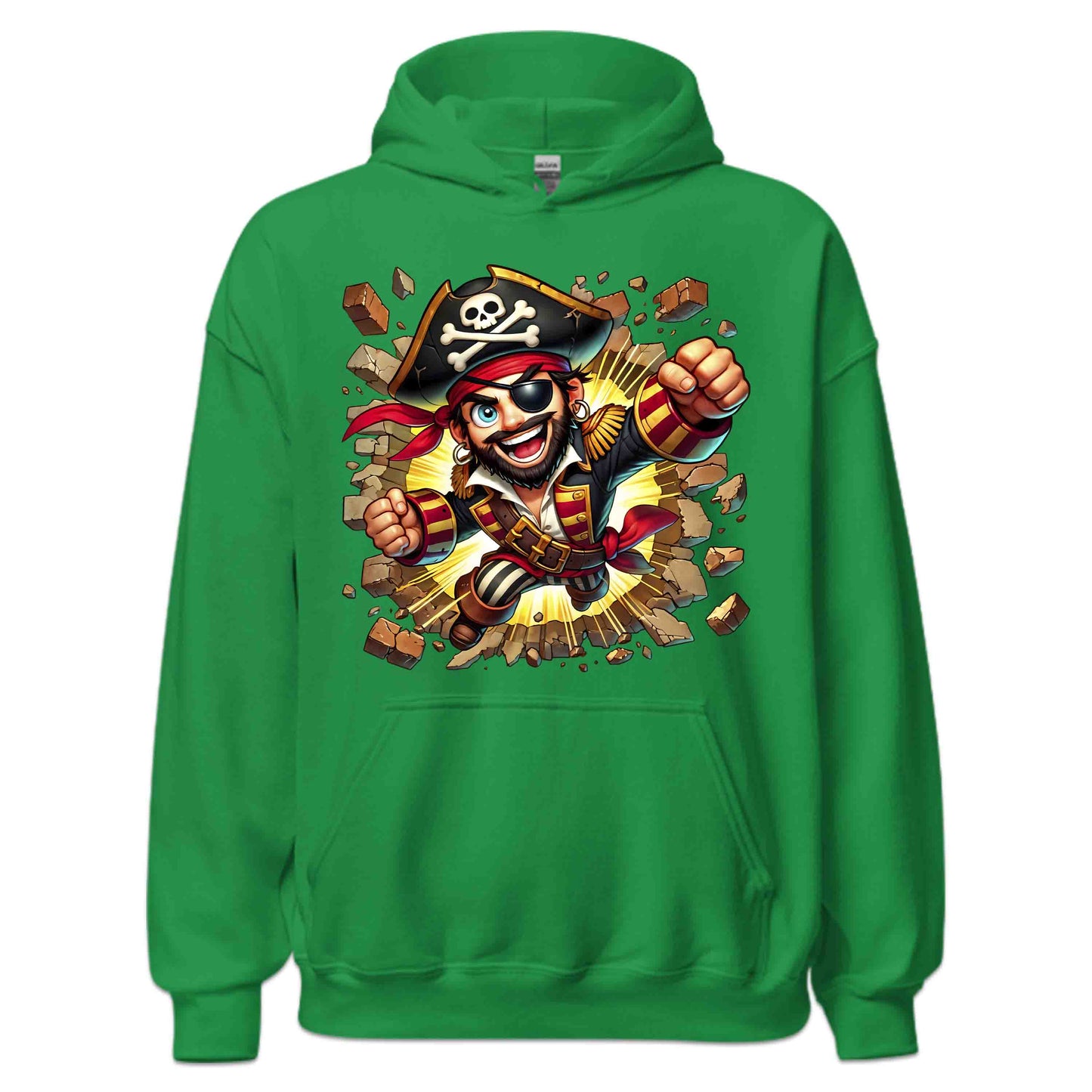 3D Realistic Pirate Captain Breaking Through Brick Wall | PRODUCT CODE: RPATCMNBKGW