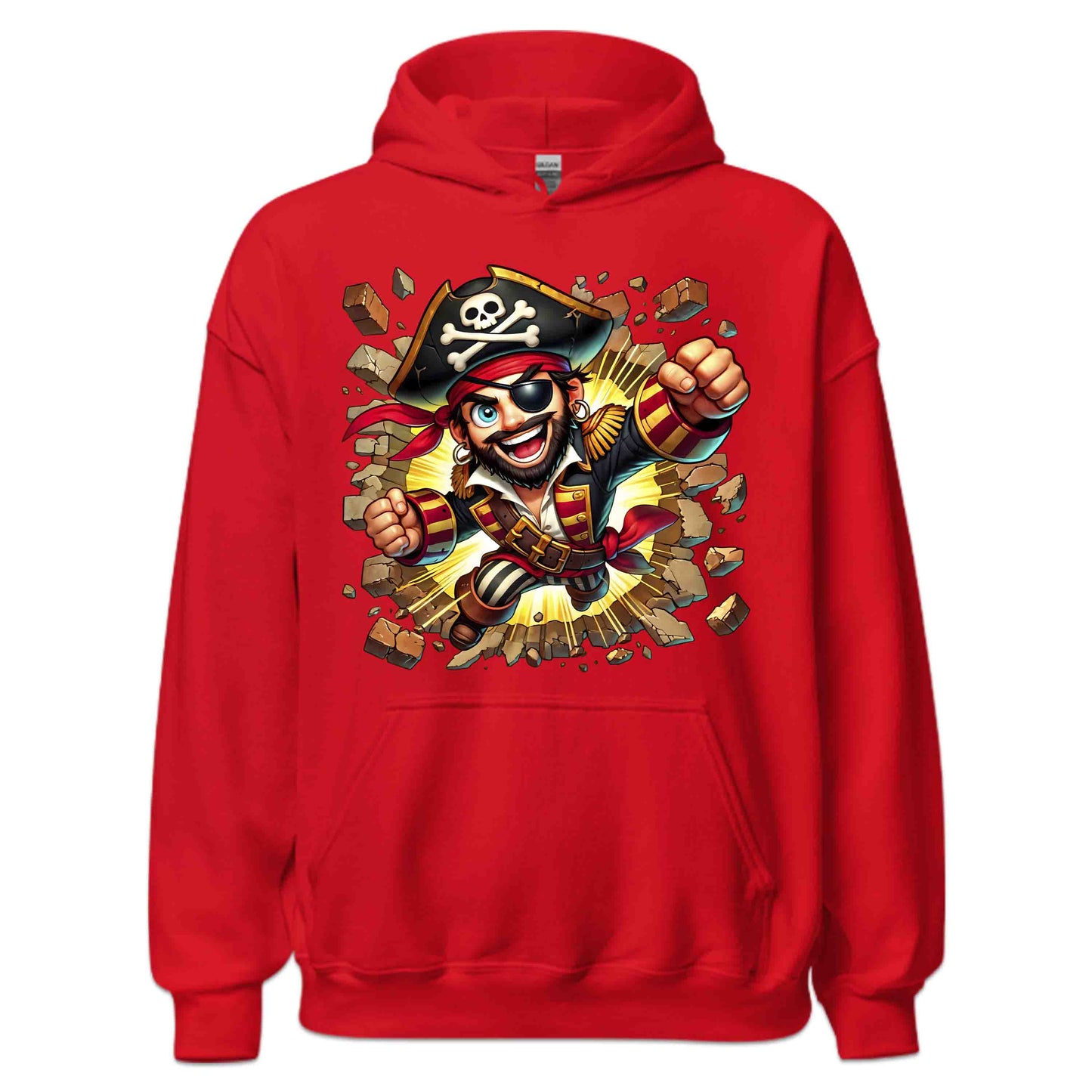 3D Realistic Pirate Captain Breaking Through Brick Wall | PRODUCT CODE: RPATCMNBKGW