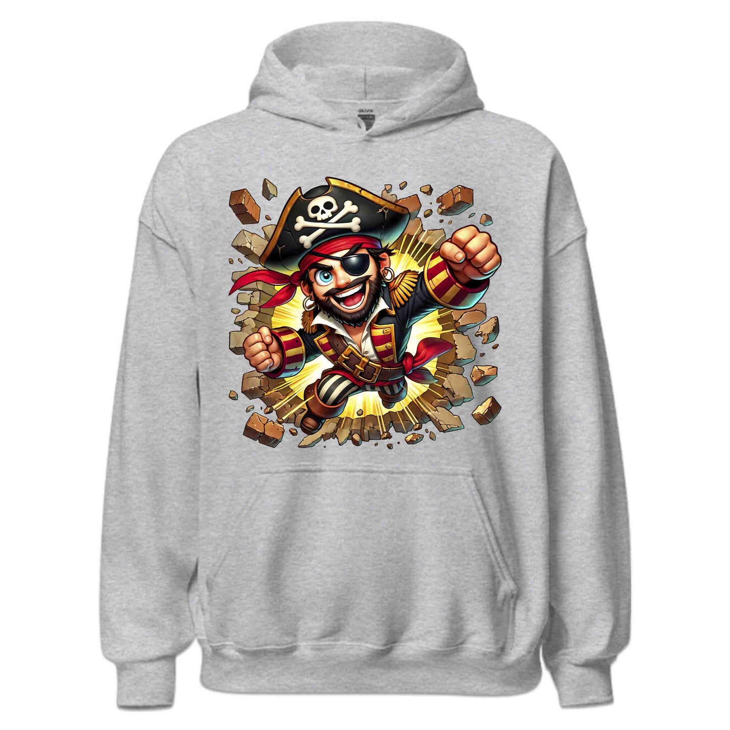 3D Realistic Pirate Captain Breaking Through Brick Wall | PRODUCT CODE: RPATCMNBKGW