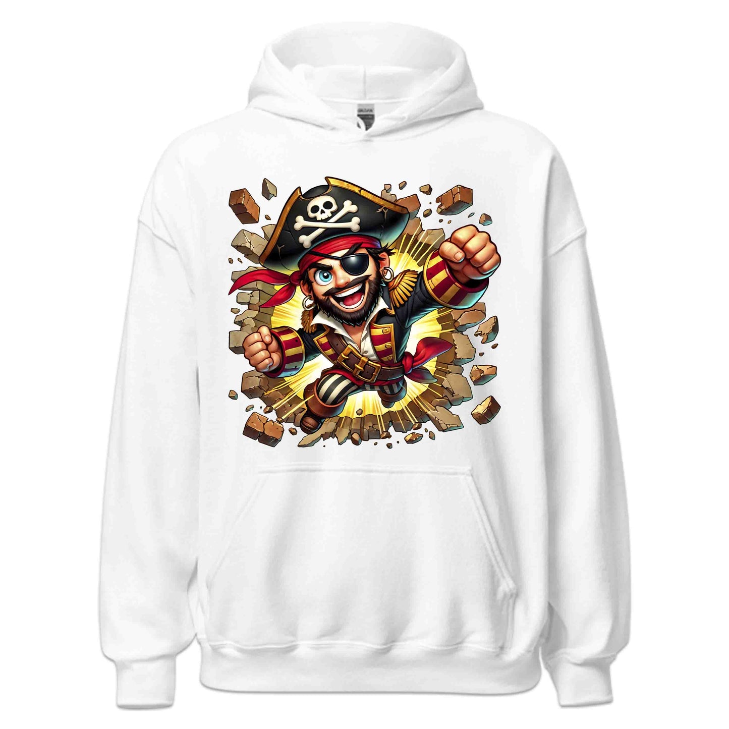 3D Realistic Pirate Captain Breaking Through Brick Wall | PRODUCT CODE: RPATCMNBKGW