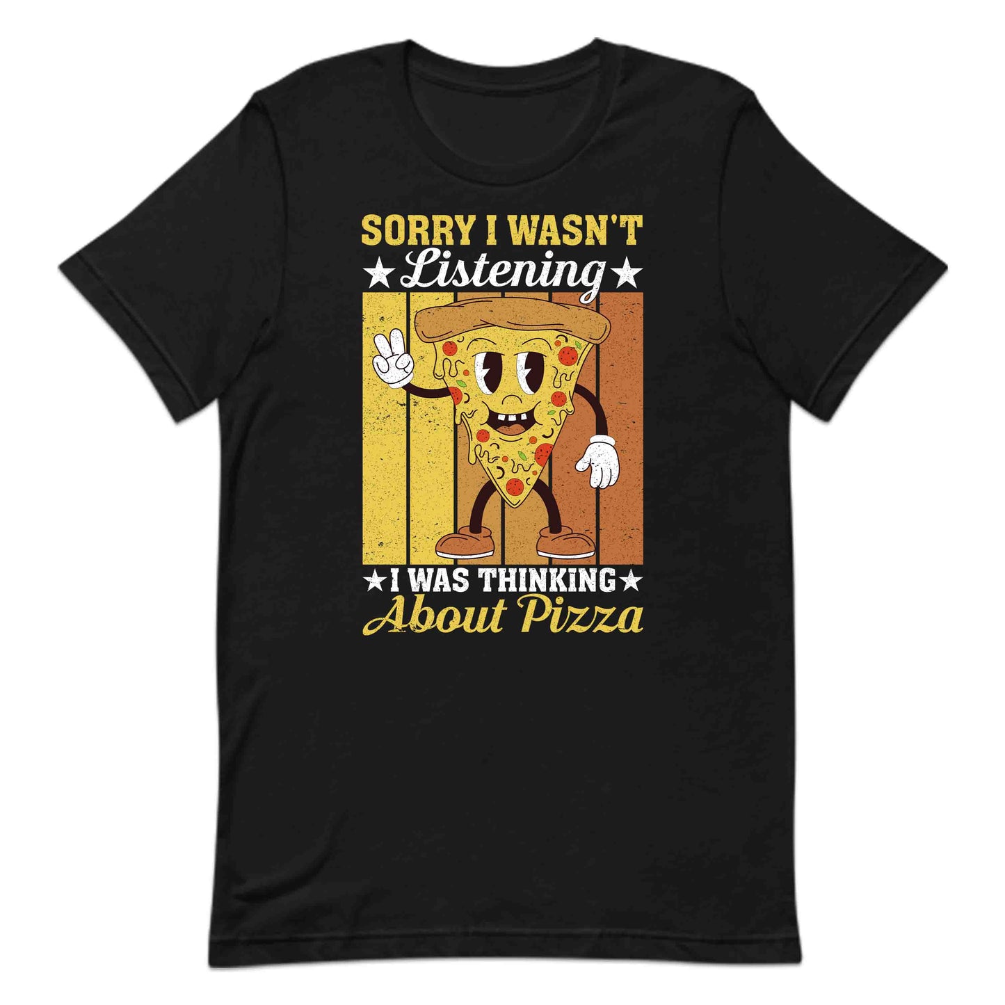Retro Cartoon Pizza Slice Lovers Cheesy Humor | PRODUCT CODE: RTCNPZSLCYNG