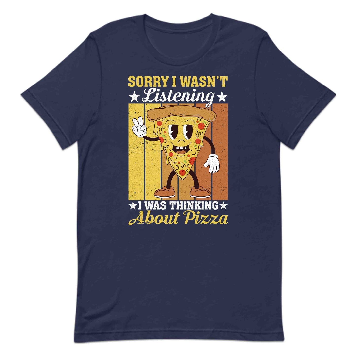 Retro Cartoon Pizza Slice Lovers Cheesy Humor | PRODUCT CODE: RTCNPZSLCYNG