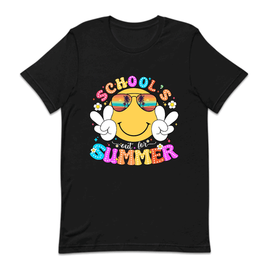 Retro Smiley Face Schools Out for the Summer | PRODUCT CODE: RTRSMLFCEM