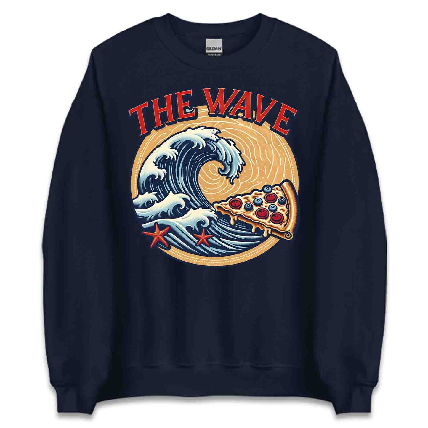 Retro Surf & Pizza T-Shirt, Vintage Wave Sweatshirt, Beach Lover Hoodie | PRODUCT CODE: RTSUIPOWCJL