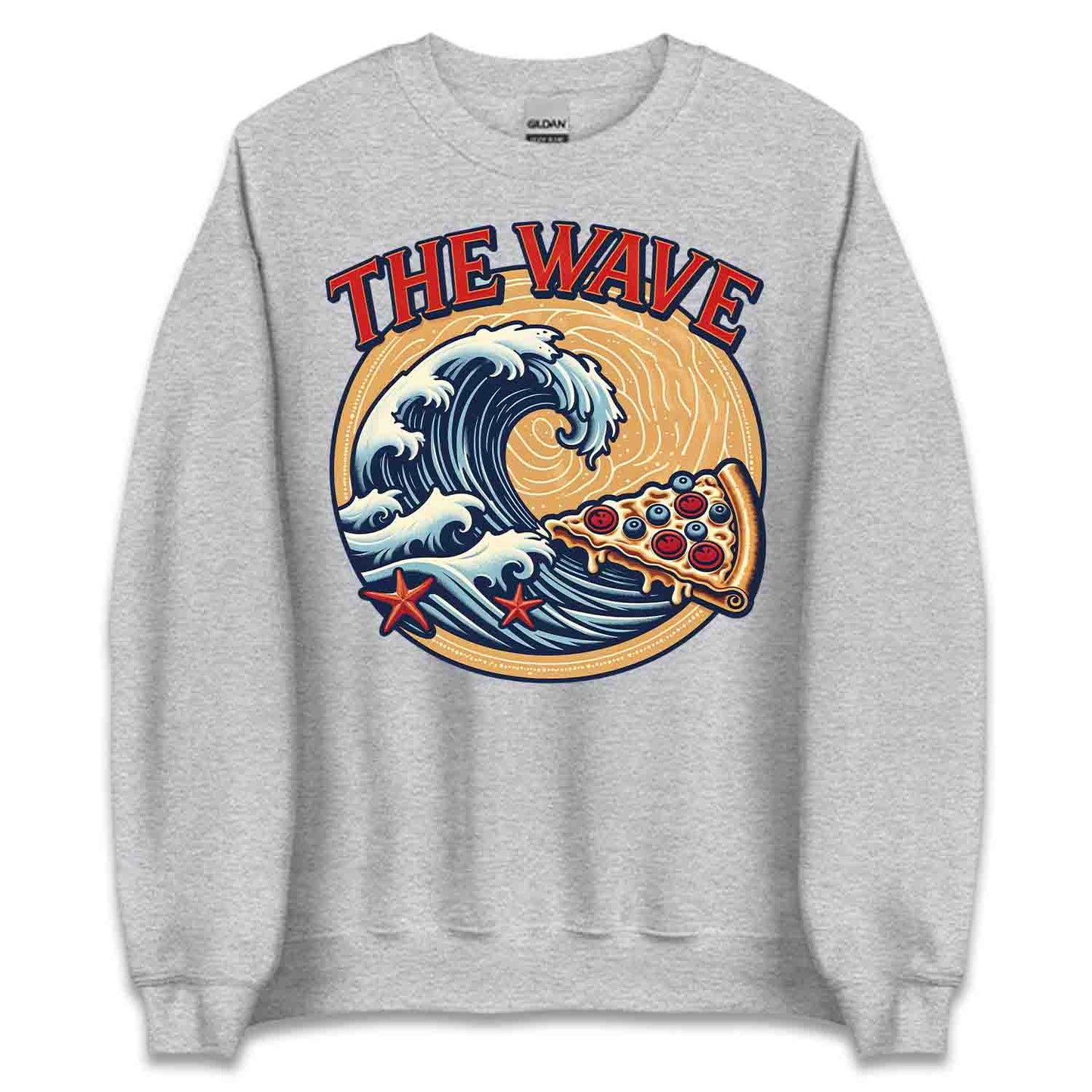 Retro Surf & Pizza T-Shirt, Vintage Wave Sweatshirt, Beach Lover Hoodie | PRODUCT CODE: RTSUIPOWCJL