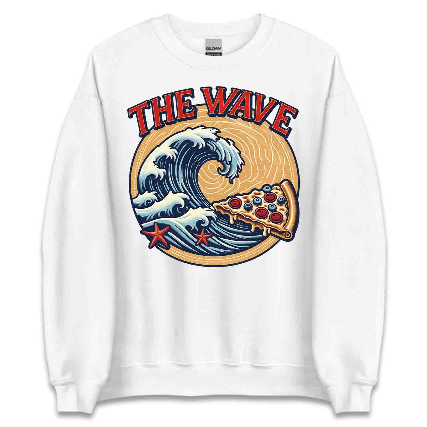 Retro Surf & Pizza T-Shirt, Vintage Wave Sweatshirt, Beach Lover Hoodie | PRODUCT CODE: RTSUIPOWCJL