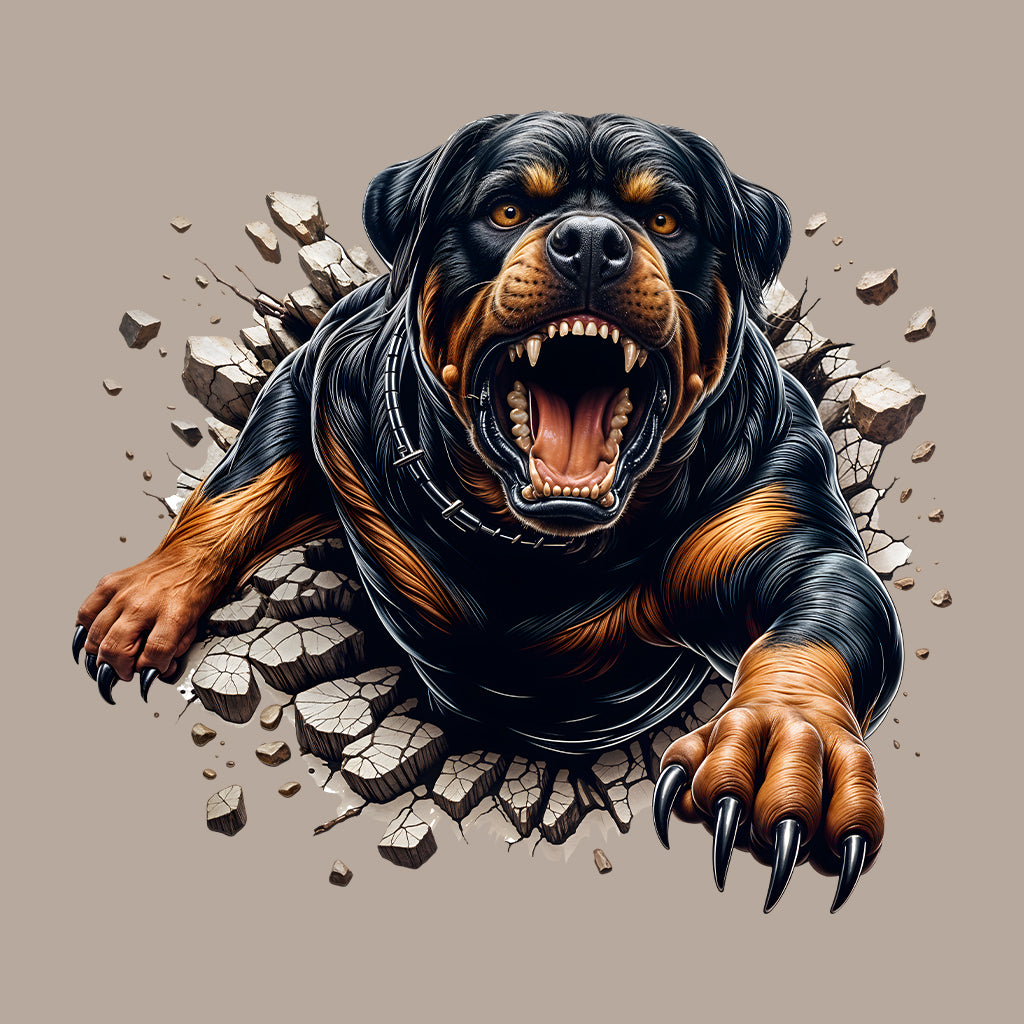 Rottweiler Breaking Through Wall 3D Realistic Powerful Rottweiler Dog | PRODUCT CODE: RTWLREBKNWLDS
