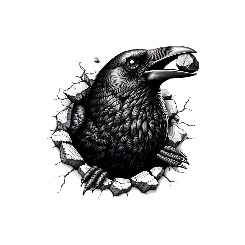 Raven Breaking Through Wall 3D Realistic Fierce Crow | PRODUCT CODE: RVNBRKTHBWDK