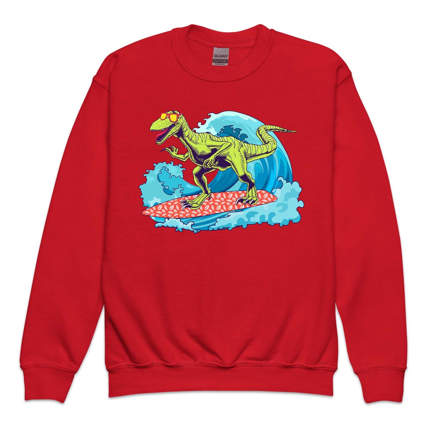 Dinosaur Surfing Beach Waves Summer Vacation | PRODUCT CODE: BECHWDINS
