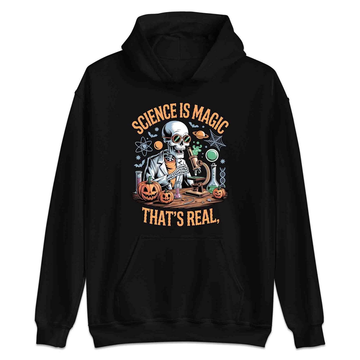 Science Is Magic T-Shirt, Skeleton Scientist Sweatshirt, Pumpkin Lab Hoodie | PRODUCT CODE: SCNMWERJG
