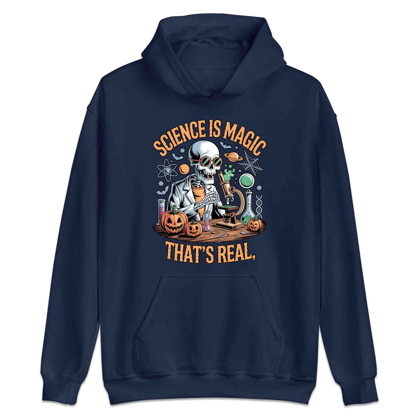 Science Is Magic T-Shirt, Skeleton Scientist Sweatshirt, Pumpkin Lab Hoodie | PRODUCT CODE: SCNMWERJG
