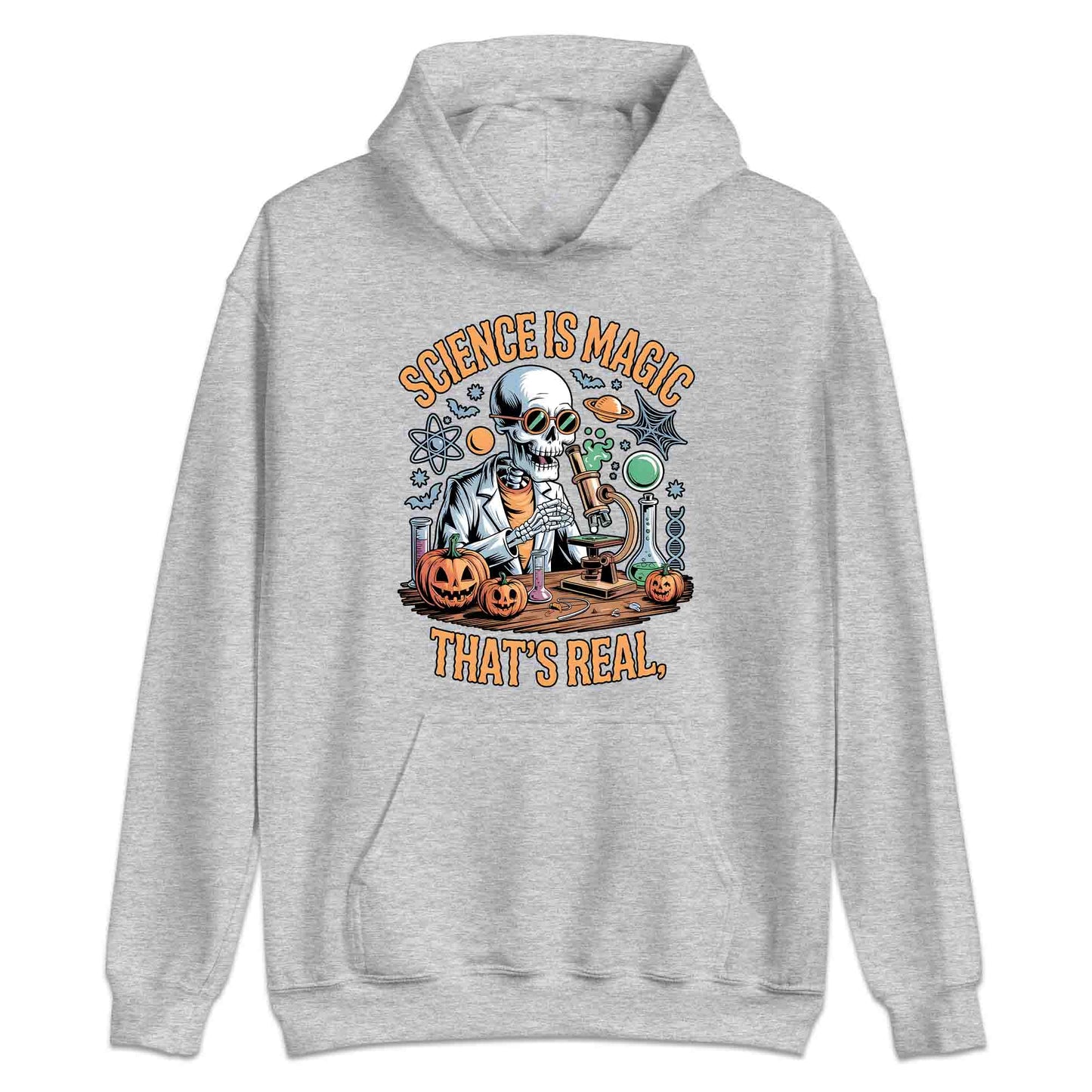 Science Is Magic T-Shirt, Skeleton Scientist Sweatshirt, Pumpkin Lab Hoodie | PRODUCT CODE: SCNMWERJG