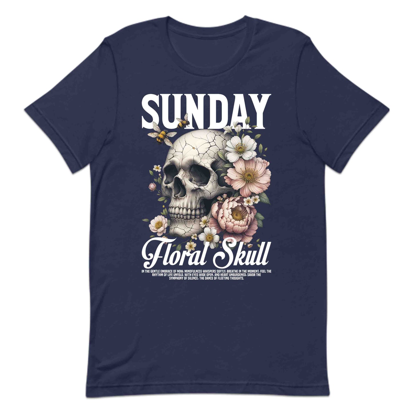 Sunday Floral Skull Blossoming Flowers Nature Lovers | PRODUCT CODE: SDNYKLUFLORB