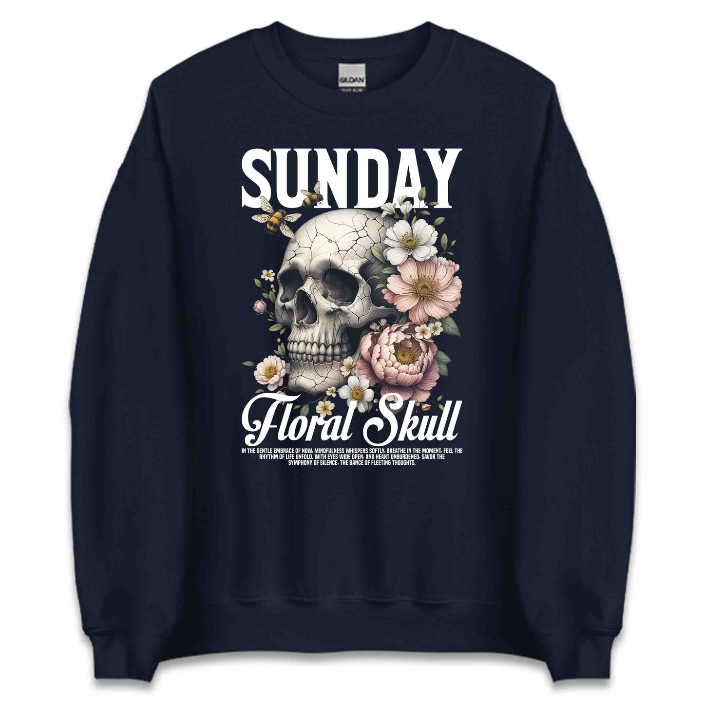 Sunday Floral Skull Blossoming Flowers Nature Lovers | PRODUCT CODE: SDNYKLUFLORB