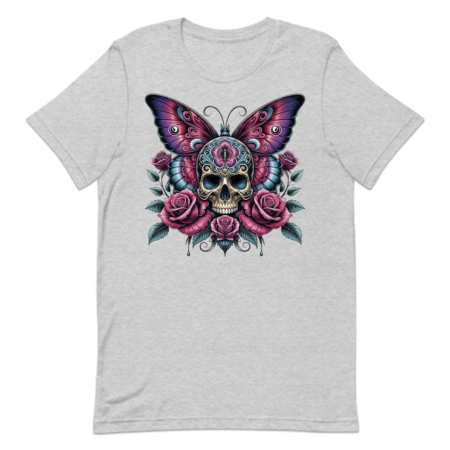 Sugar Skull Butterfly Roses And Gothic Elegance Nature Lovers | PRODUCT CODE: SGRKLUBTFLYG