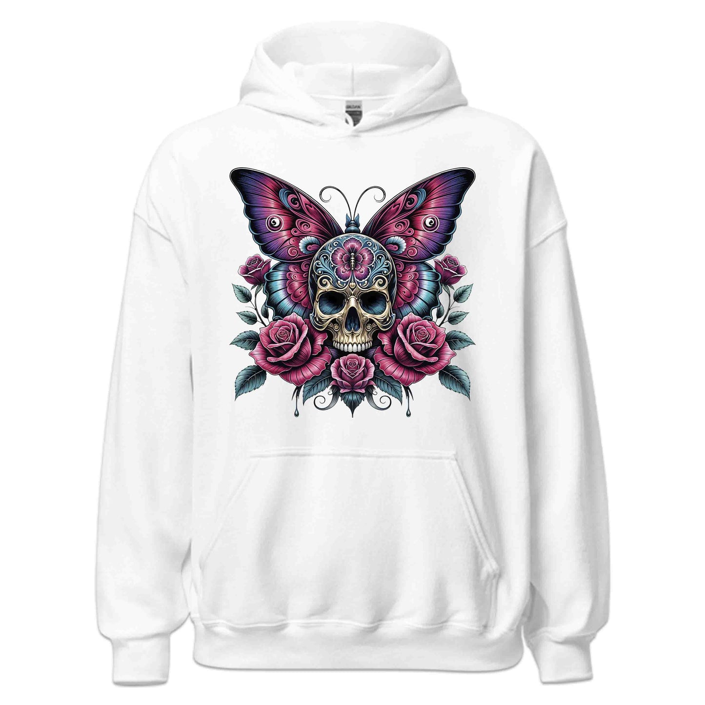 Sugar Skull Butterfly Roses And Gothic Elegance Nature Lovers | PRODUCT CODE: SGRKLUBTFLYG