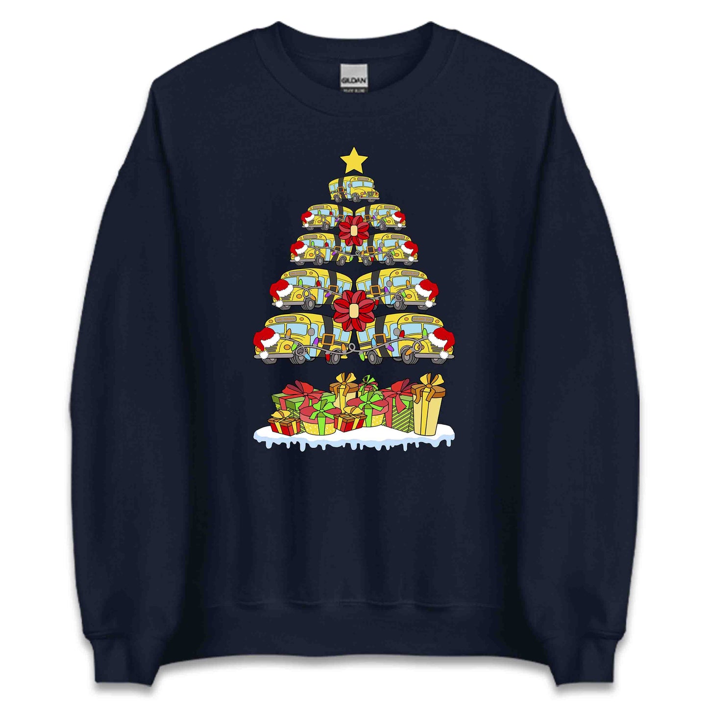 School Bus Christmas Tree Merry Xmas Bus Drivers | PRODUCT CODE: SHLOBUCHRMTE