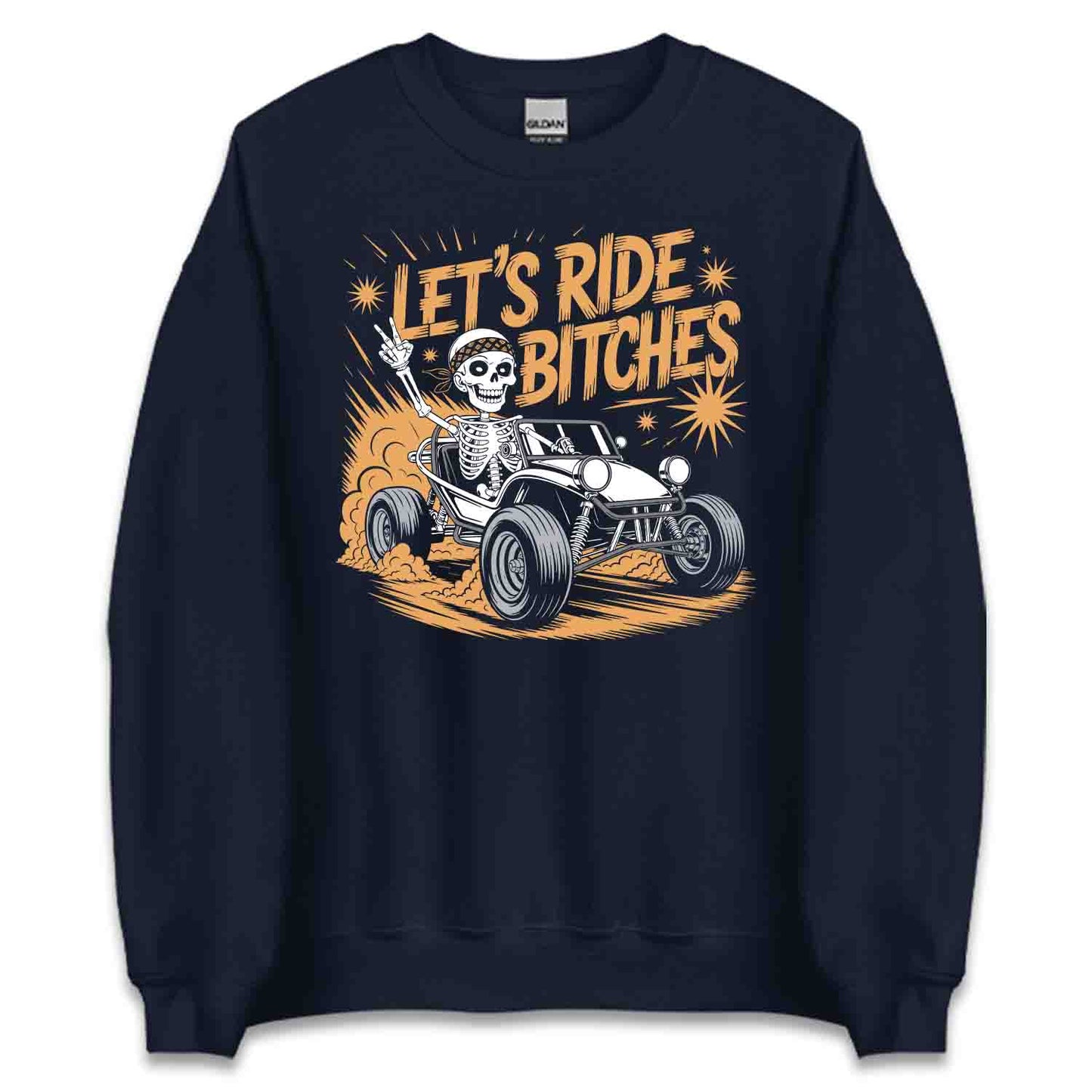 Skeleton Dune Buggy T-Shirt, Edgy Off-Road Sweatshirt, ATV Rebels Hoodie | PRODUCT CODE: SKJDHKSDBG