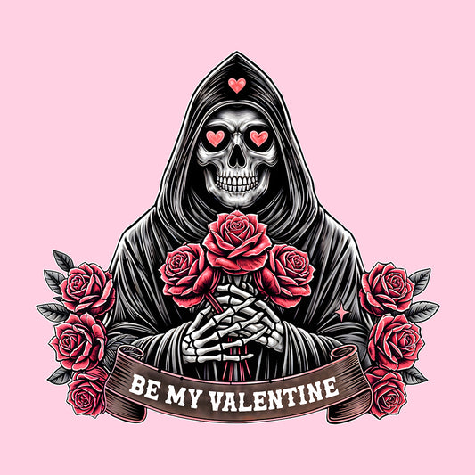 Be My Valentine Skeleton Gothic Skull with Roses Romantic Dark Souls | PRODUCT CODE: SKLNPHOLREDB