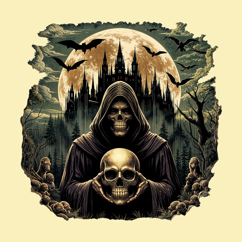 Vintage Skeleton Dark Gothic Castle | PRODUCT CODE: SKLTDKRAV