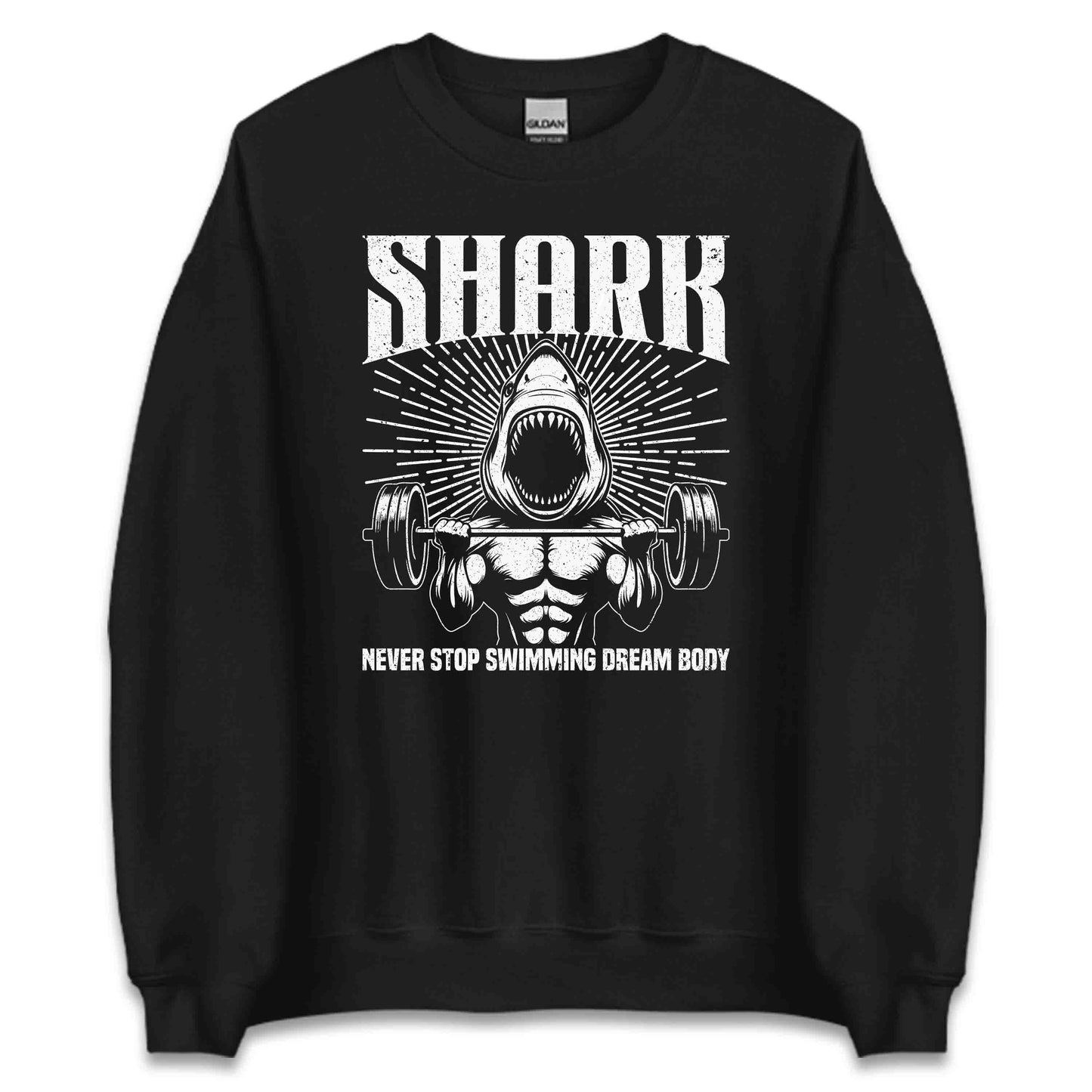 Shark Never Stop Swimming Dream Body Weightlifting Shark Gym | PRODUCT CODE: SKRHGMYNVRT