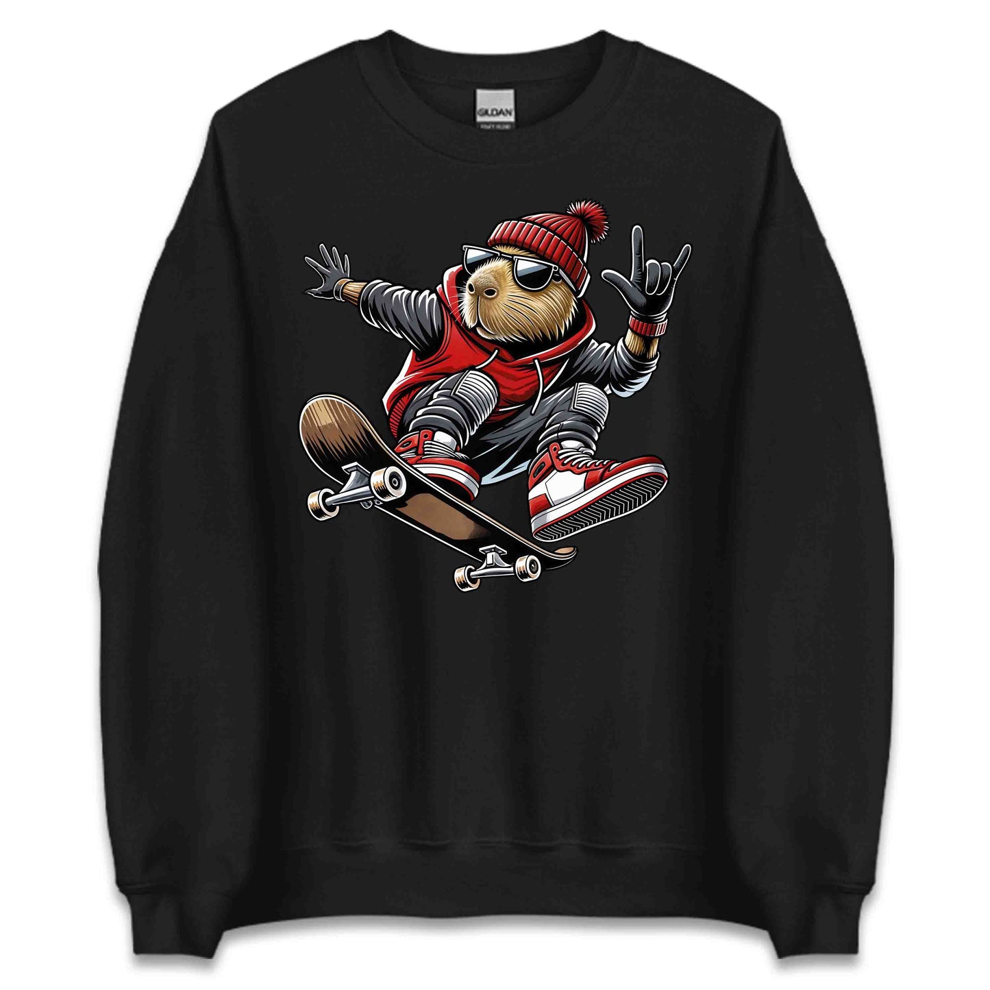 Skateboarding Capybara Animal Lover Streetwear Urban Rodents Skaters | PRODUCT CODE: SKTBRDCPANML