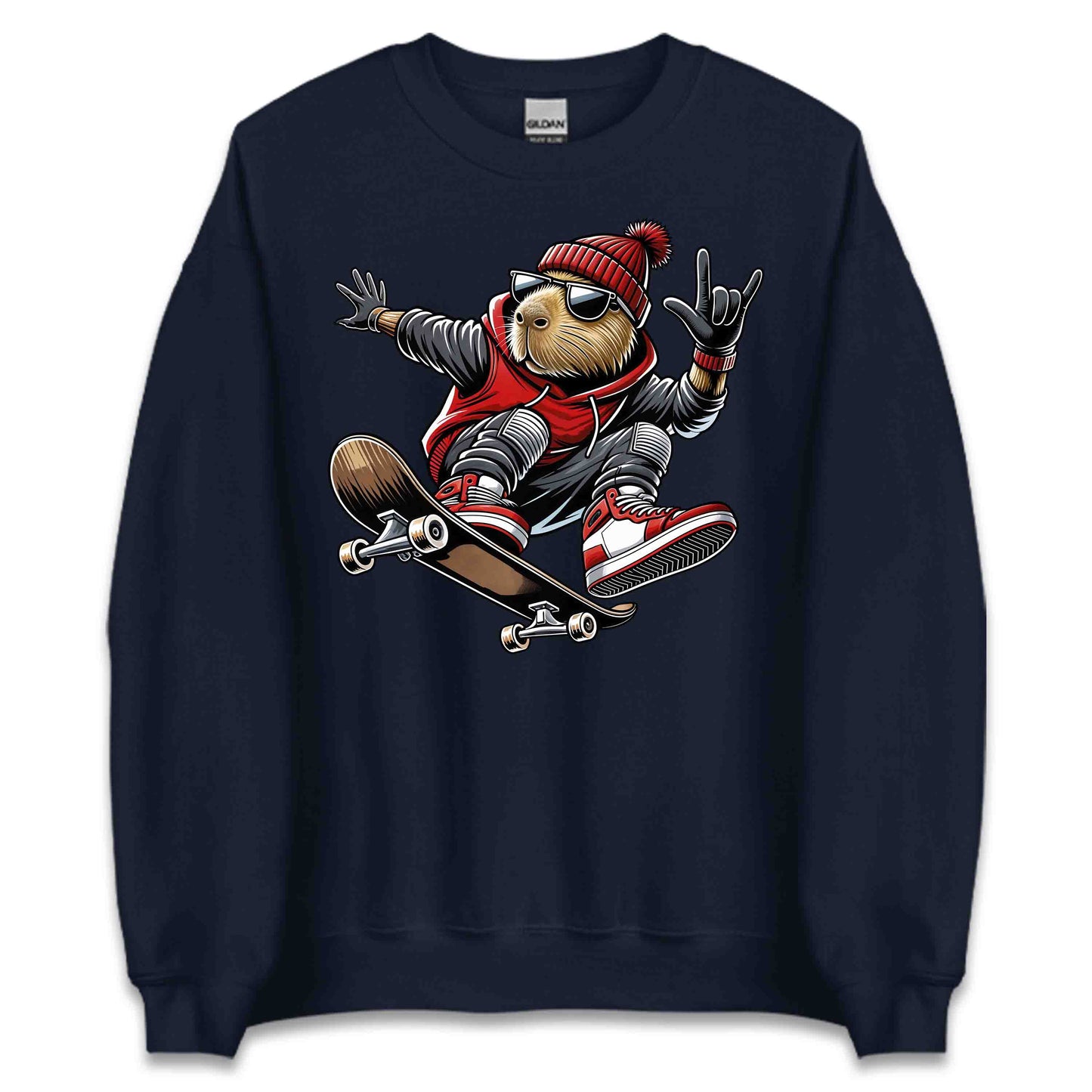 Skateboarding Capybara Animal Lover Streetwear Urban Rodents Skaters | PRODUCT CODE: SKTBRDCPANML