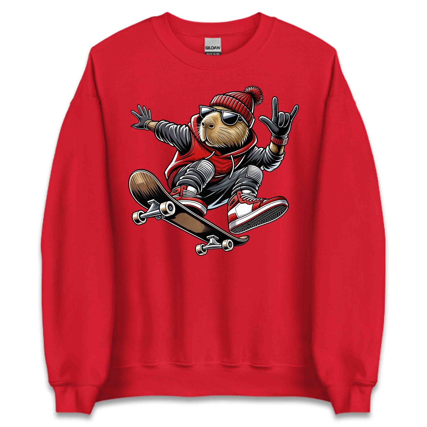 Skateboarding Capybara Animal Lover Streetwear Urban Rodents Skaters | PRODUCT CODE: SKTBRDCPANML