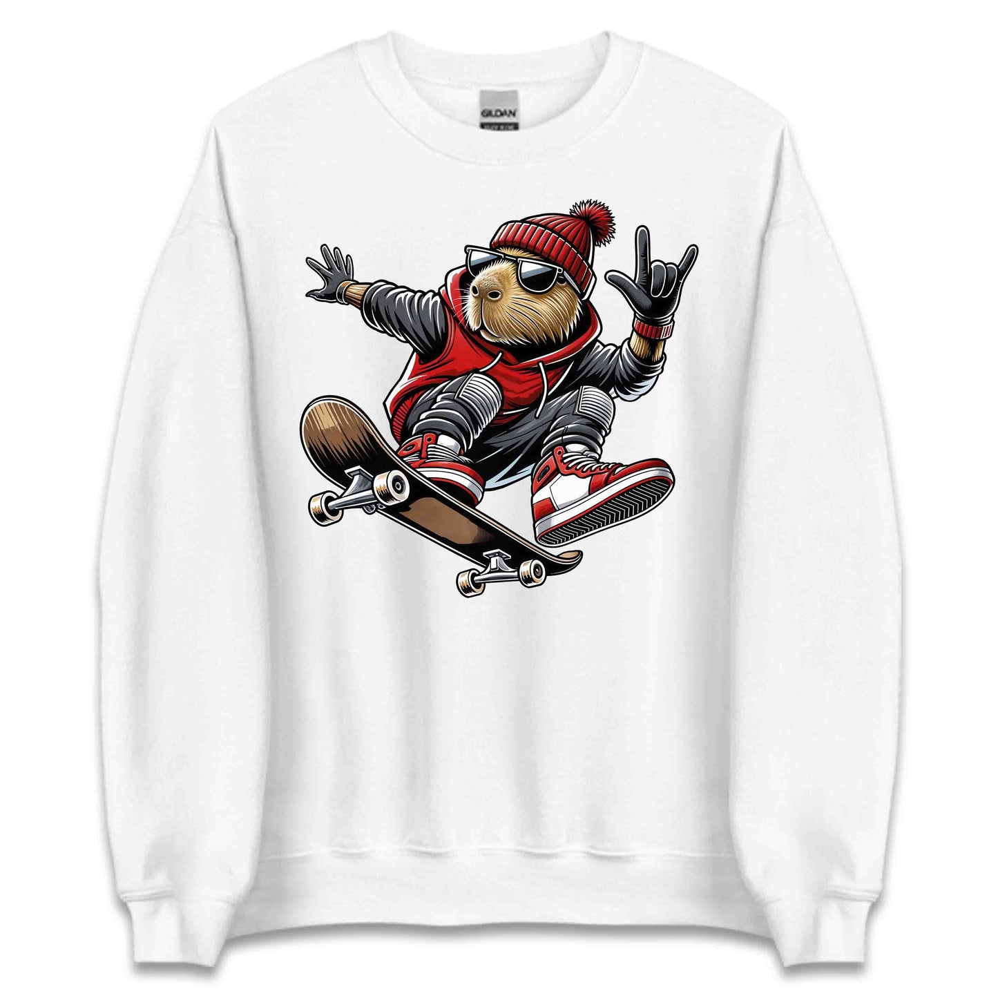 Skateboarding Capybara Animal Lover Streetwear Urban Rodents Skaters | PRODUCT CODE: SKTBRDCPANML
