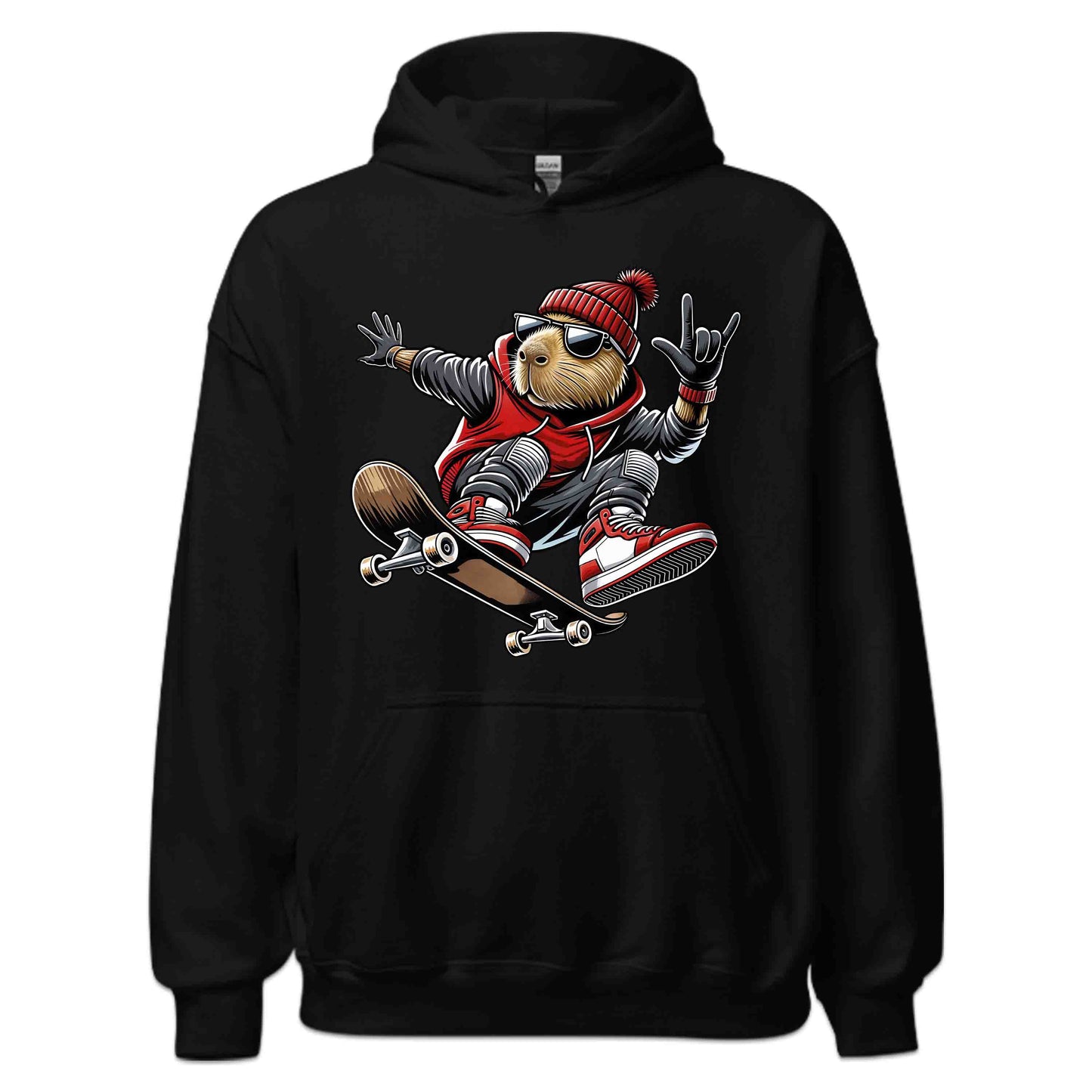 Skateboarding Capybara Animal Lover Streetwear Urban Rodents Skaters | PRODUCT CODE: SKTBRDCPANML