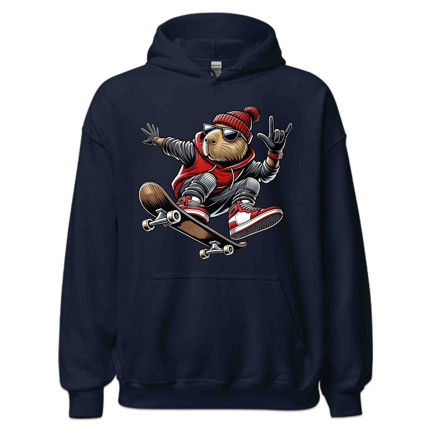 Skateboarding Capybara Animal Lover Streetwear Urban Rodents Skaters | PRODUCT CODE: SKTBRDCPANML