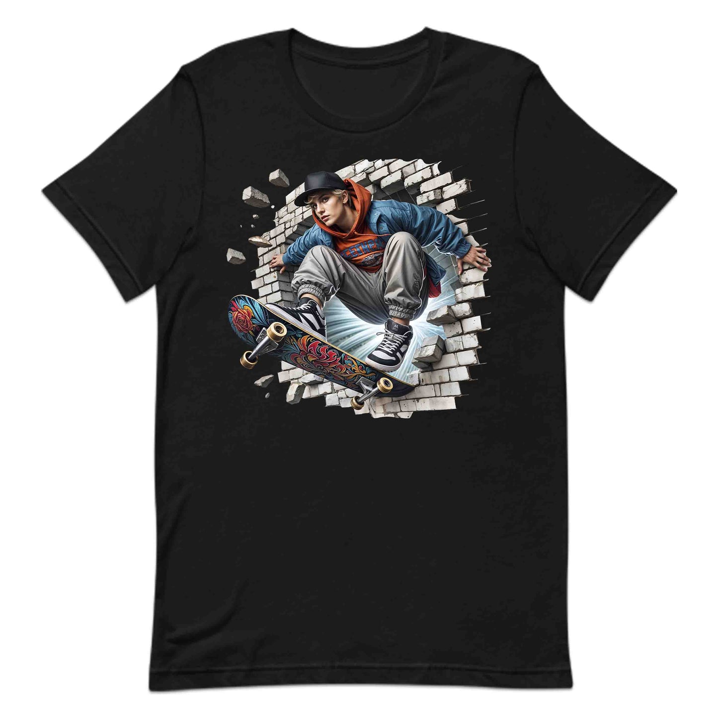 Skateboarder Breaking Through Wall 3D Realistic Skater Extreme Sports | PRODUCT CODE: SKTEBRDKNGDT
