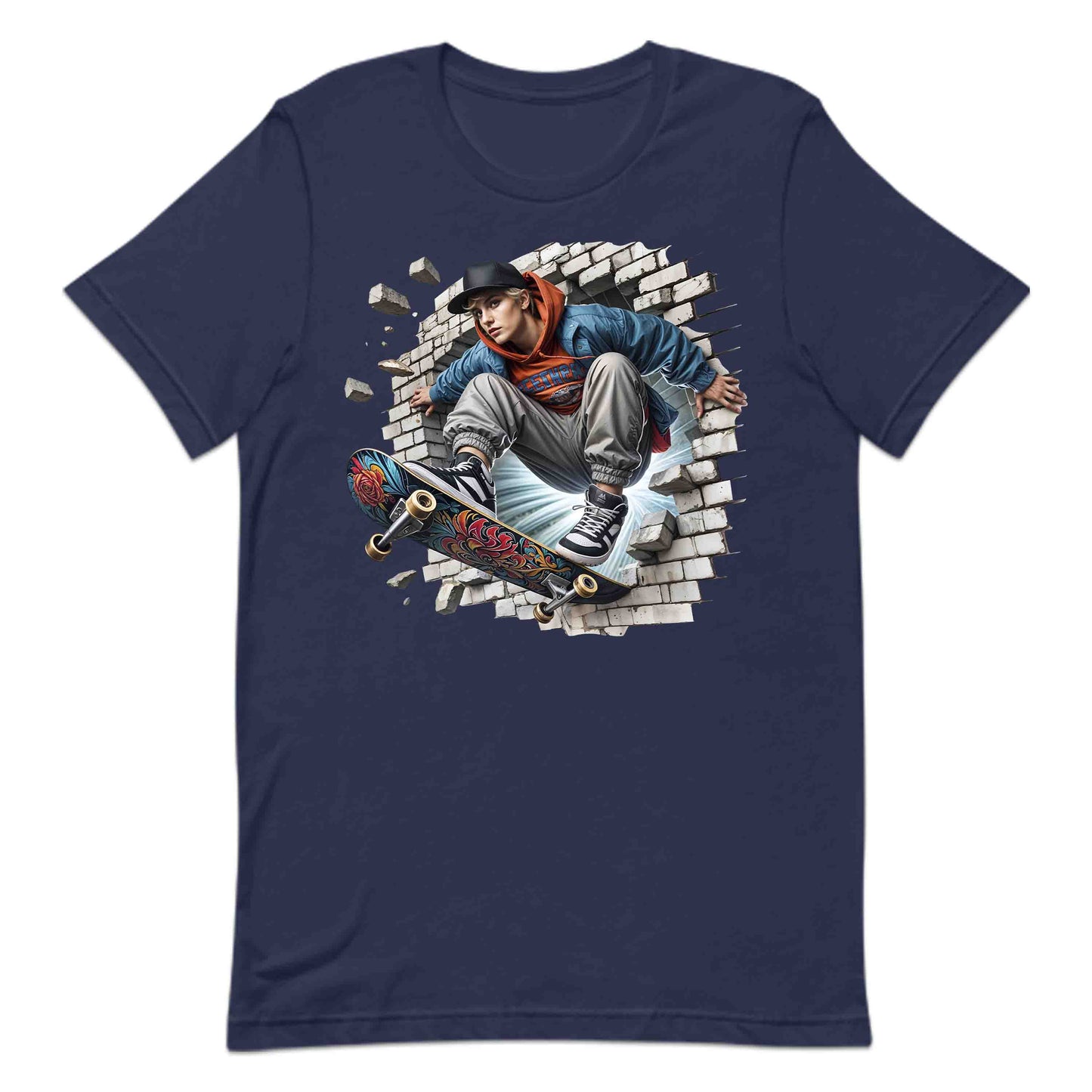 Skateboarder Breaking Through Wall 3D Realistic Skater Extreme Sports | PRODUCT CODE: SKTEBRDKNGDT