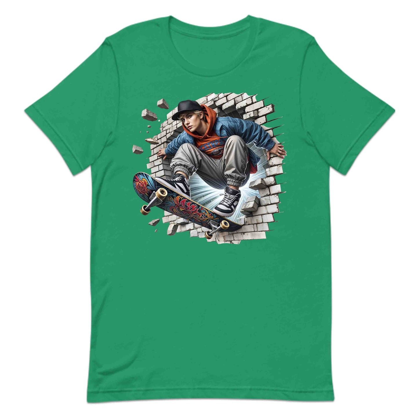 Skateboarder Breaking Through Wall 3D Realistic Skater Extreme Sports | PRODUCT CODE: SKTEBRDKNGDT
