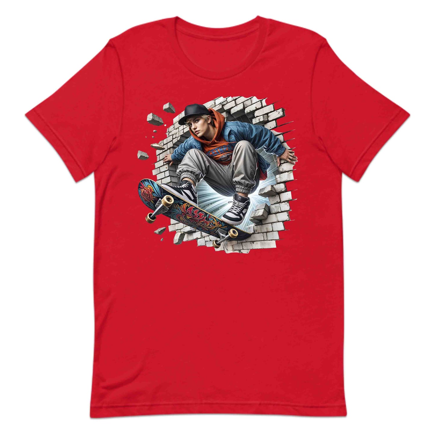 Skateboarder Breaking Through Wall 3D Realistic Skater Extreme Sports | PRODUCT CODE: SKTEBRDKNGDT