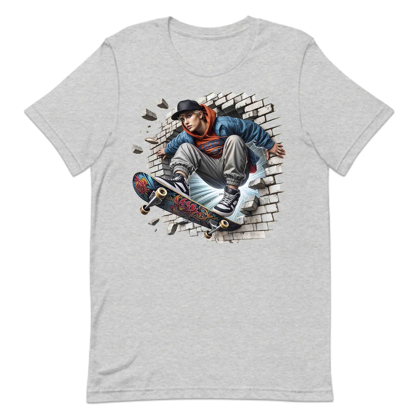 Skateboarder Breaking Through Wall 3D Realistic Skater Extreme Sports | PRODUCT CODE: SKTEBRDKNGDT
