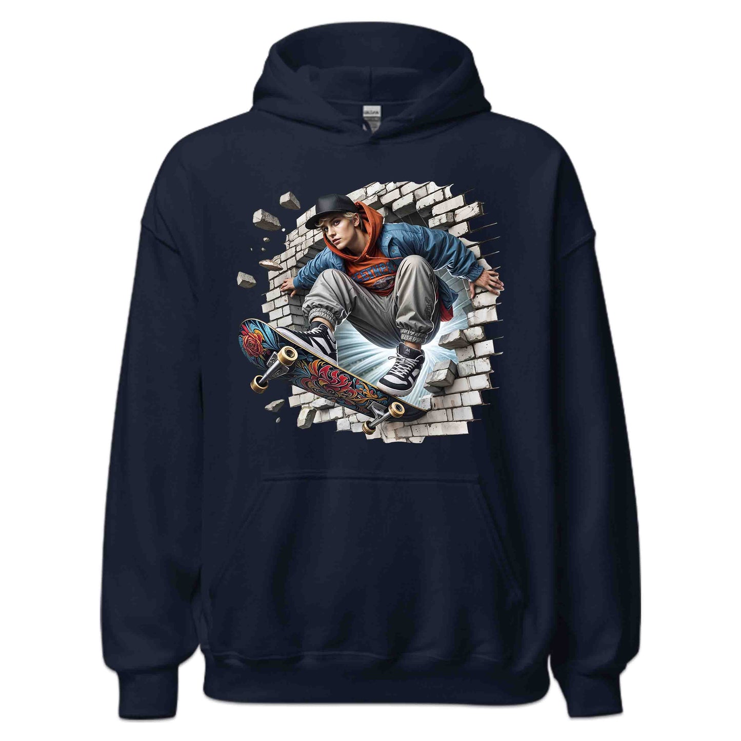 Skateboarder Breaking Through Wall 3D Realistic Skater Extreme Sports | PRODUCT CODE: SKTEBRDKNGDT