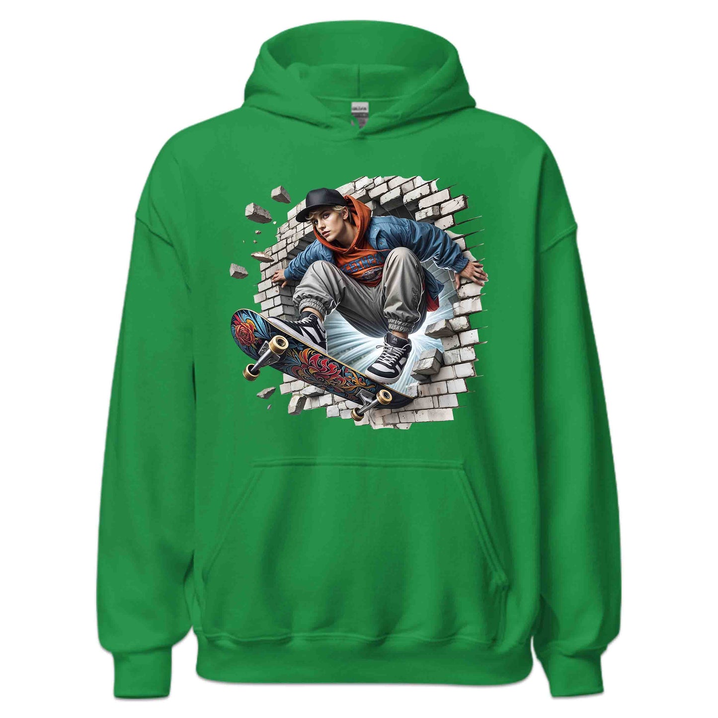 Skateboarder Breaking Through Wall 3D Realistic Skater Extreme Sports | PRODUCT CODE: SKTEBRDKNGDT