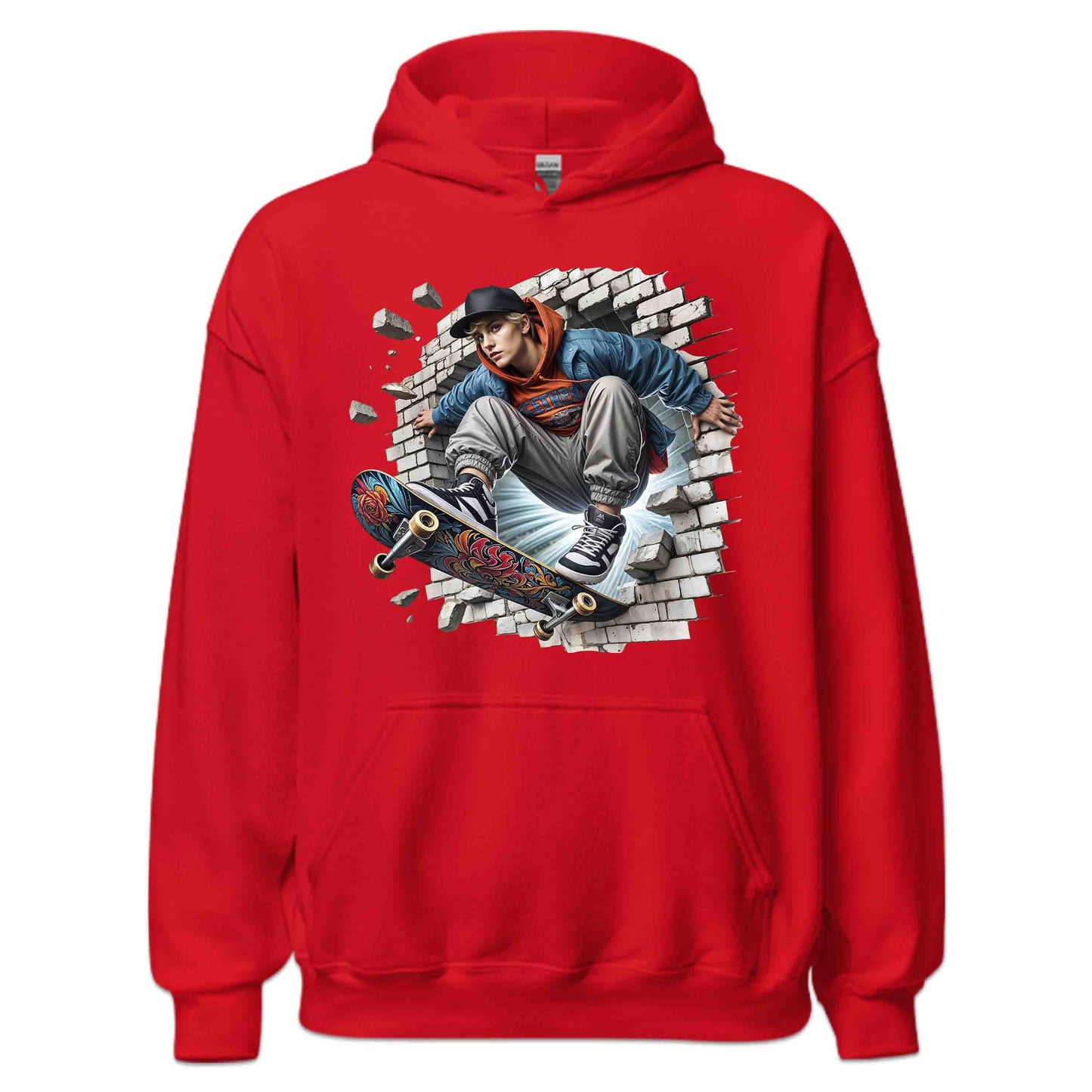 Skateboarder Breaking Through Wall 3D Realistic Skater Extreme Sports | PRODUCT CODE: SKTEBRDKNGDT