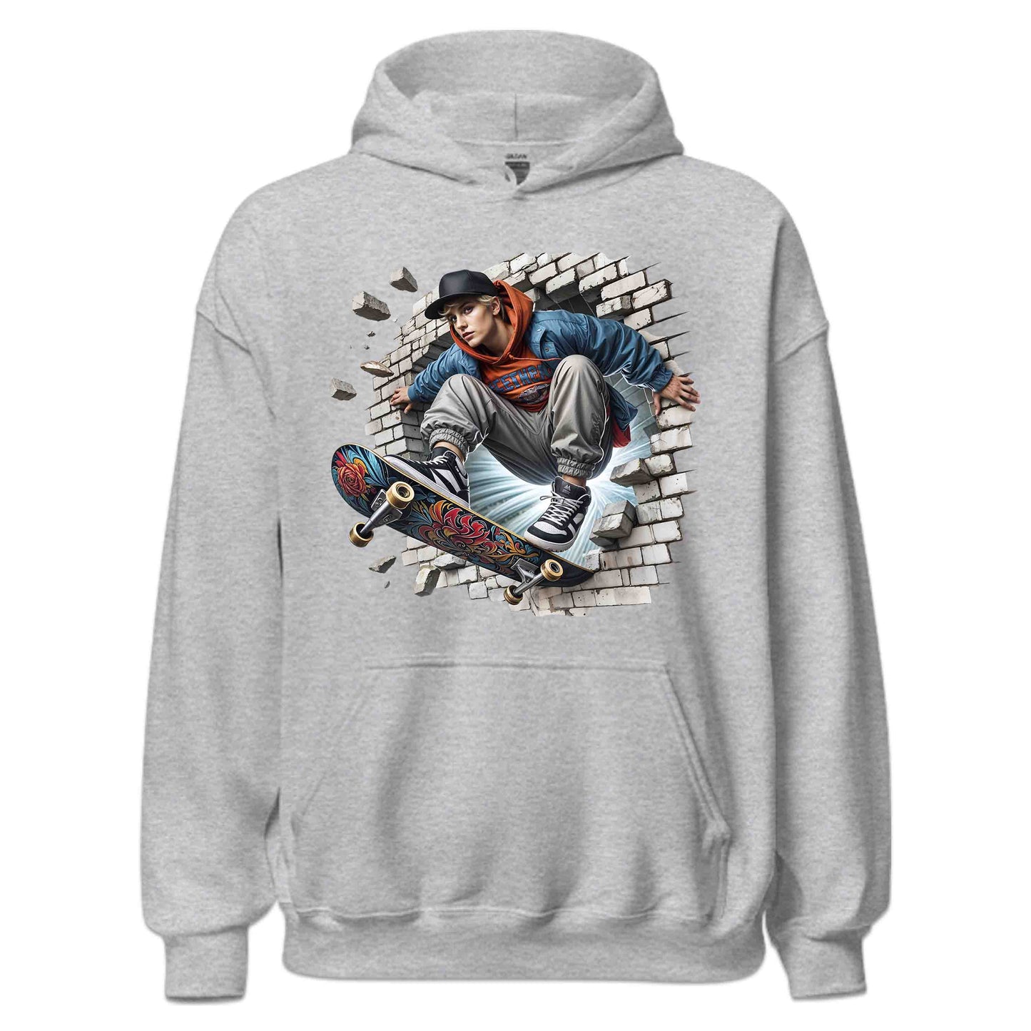 Skateboarder Breaking Through Wall 3D Realistic Skater Extreme Sports | PRODUCT CODE: SKTEBRDKNGDT
