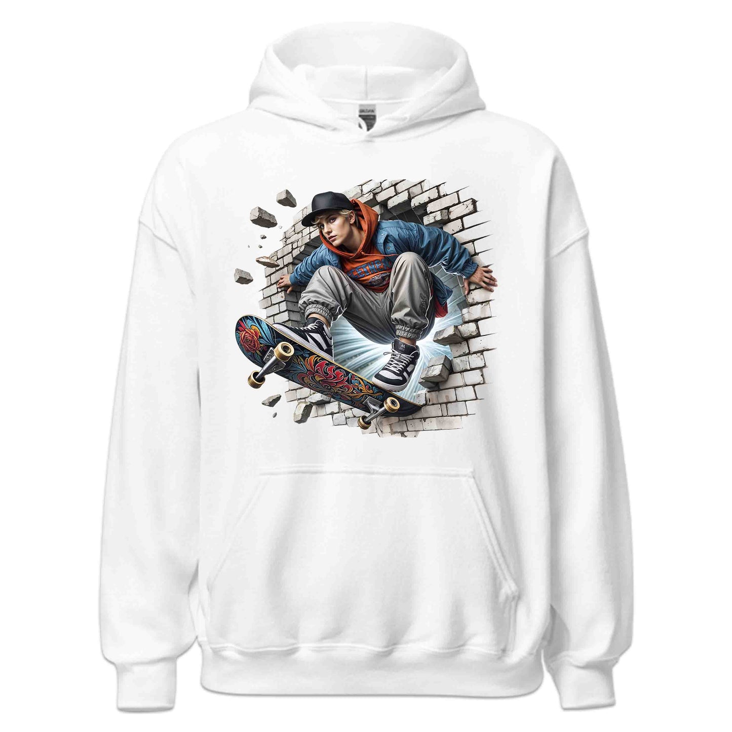 Skateboarder Breaking Through Wall 3D Realistic Skater Extreme Sports | PRODUCT CODE: SKTEBRDKNGDT