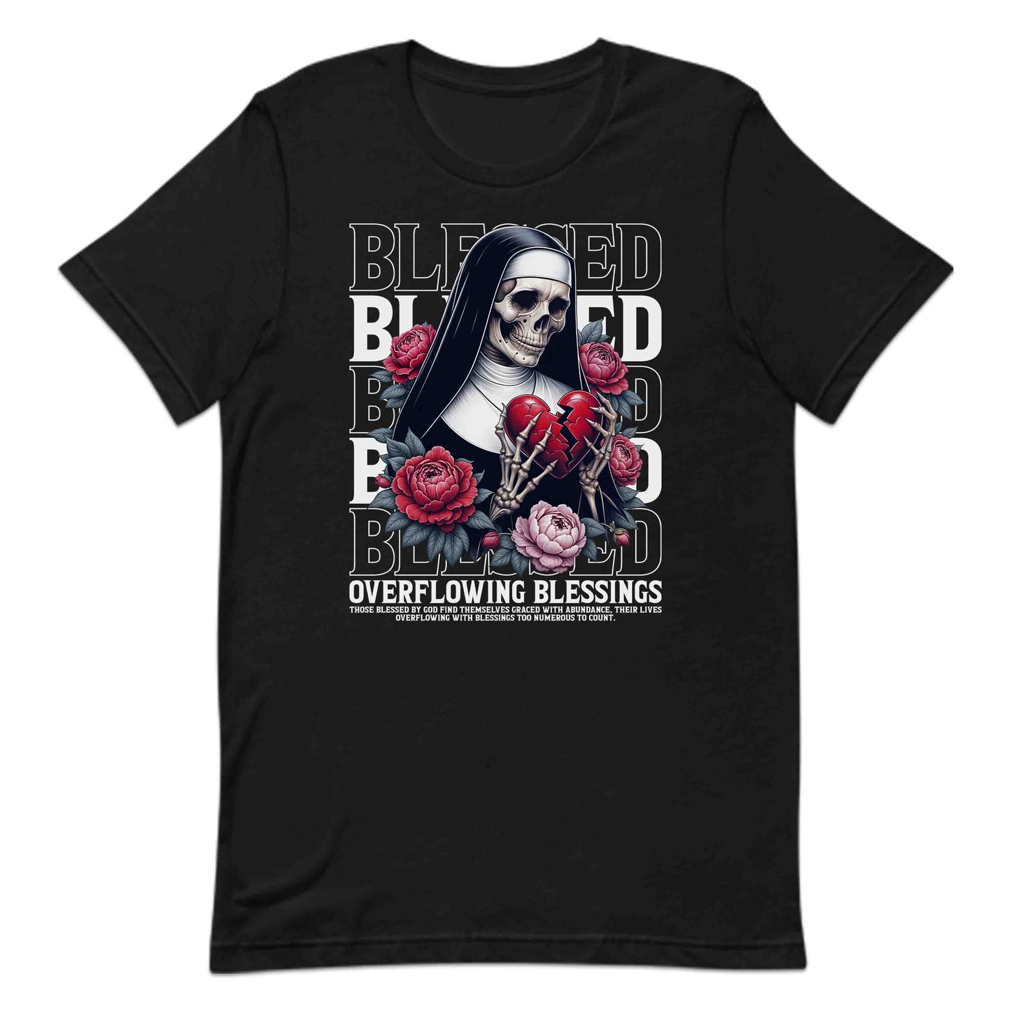 Blessed Skeleton Nun Gothic Faith-Inspired Broken Heart and Roses | PRODUCT CODE: SKTLNBLDEGOF