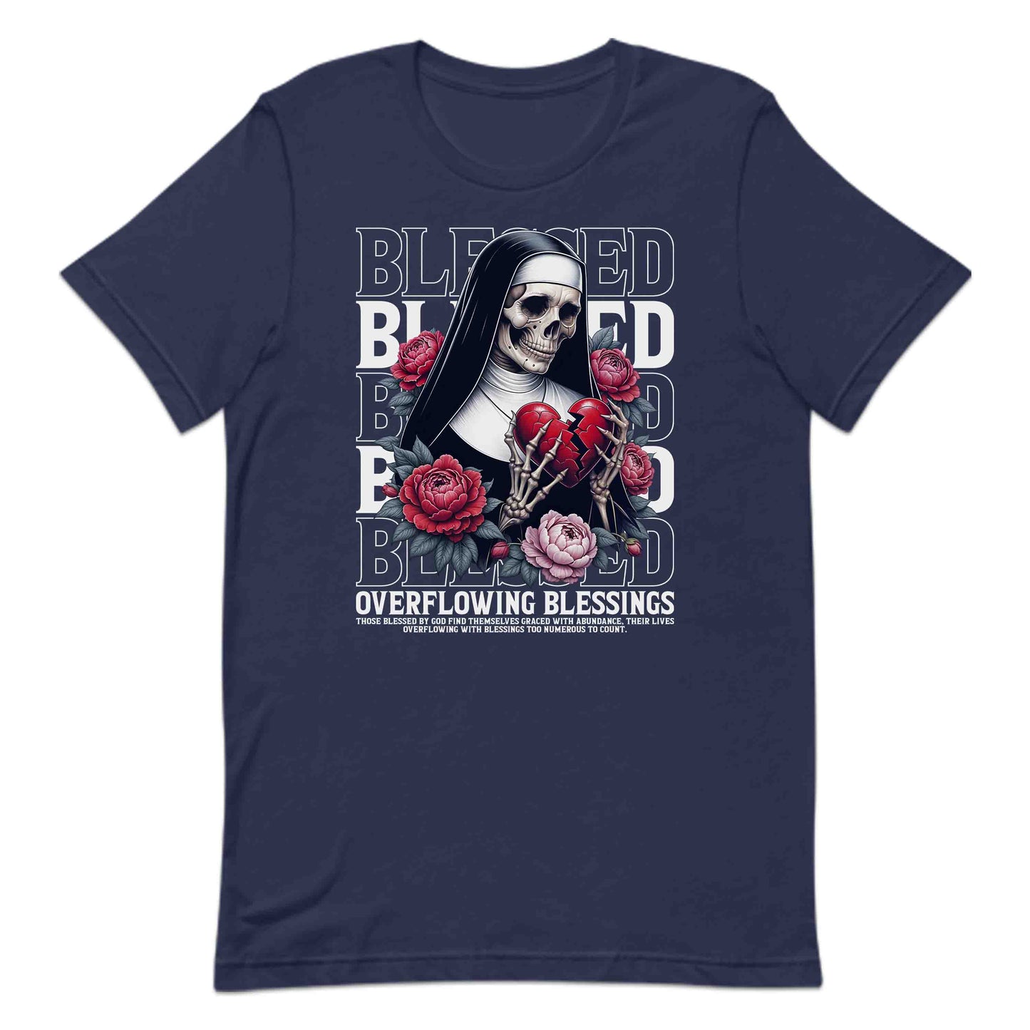 Blessed Skeleton Nun Gothic Faith-Inspired Broken Heart and Roses | PRODUCT CODE: SKTLNBLDEGOF