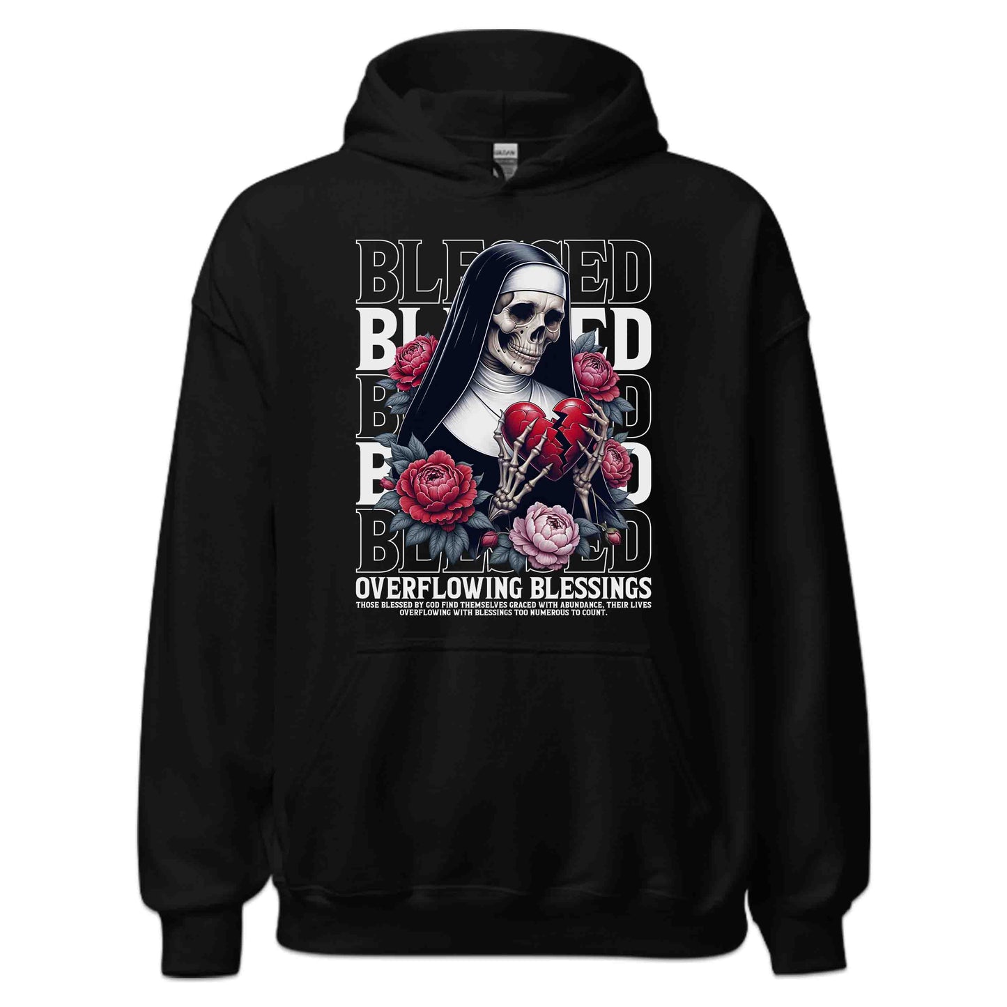 Blessed Skeleton Nun Gothic Faith-Inspired Broken Heart and Roses | PRODUCT CODE: SKTLNBLDEGOF